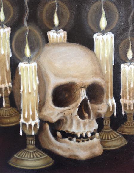Jeff Johnson - Skull and Candles Painting